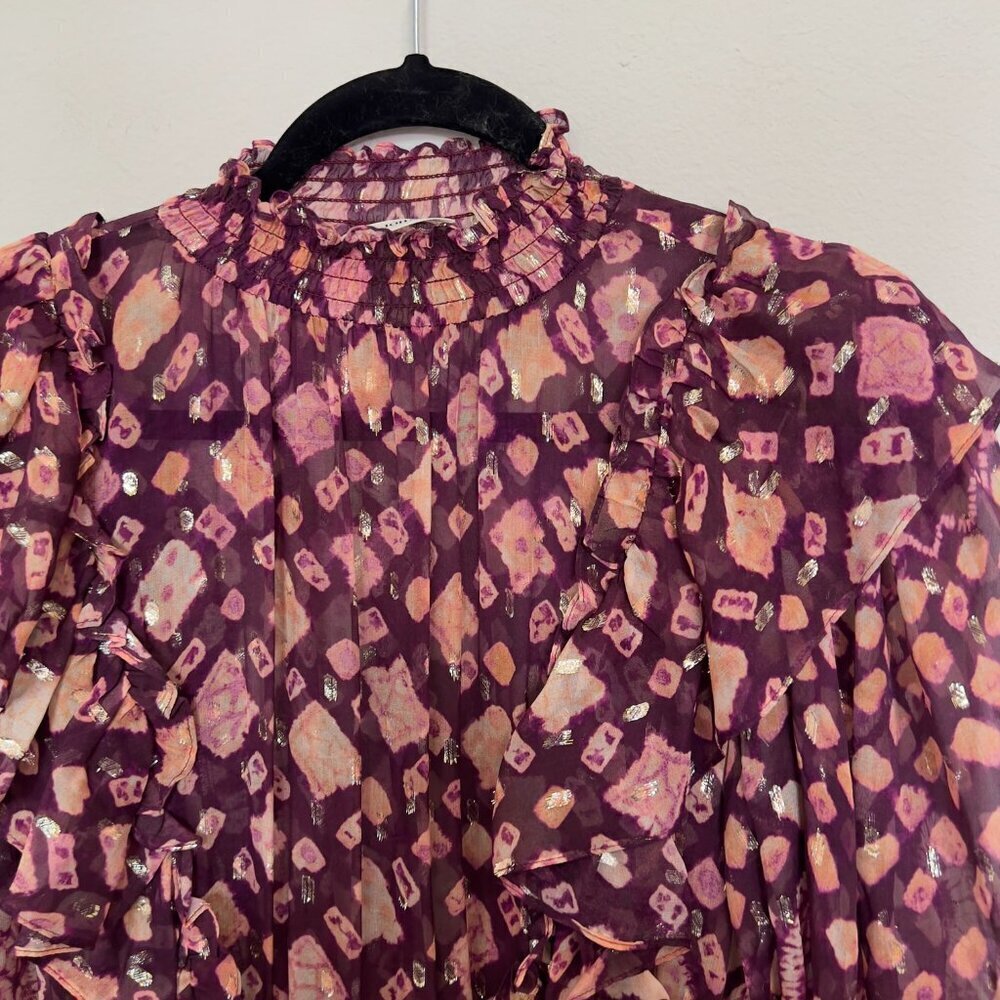 Ulla Johnson Vienne dress Size 4 Color Purple - Picture 3 of 6